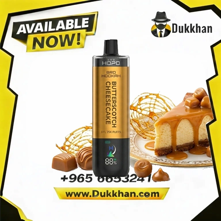 BRO HOPO HOOKAH DTL 25K Butterscotch Cheesecake belongs firmly in that category, delivering a decadent dessert-inspired profile that captures the comforting taste of creamy cheesecake topped with golden butterscotch drizzle.
