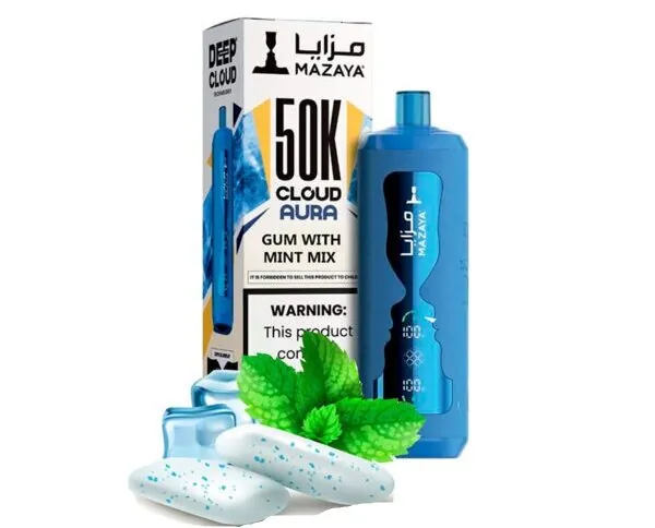Mazaya Cloud Aura 50K Puffs Gum Mint 1 Mazaya Cloud Aura 50K Puffs Gum Mint